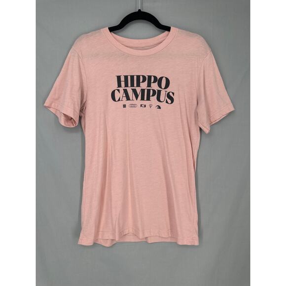Hippo Campus Shirt Mens Medium Pink Grahpic Tee Music Band Golden - Picture 1 of 6